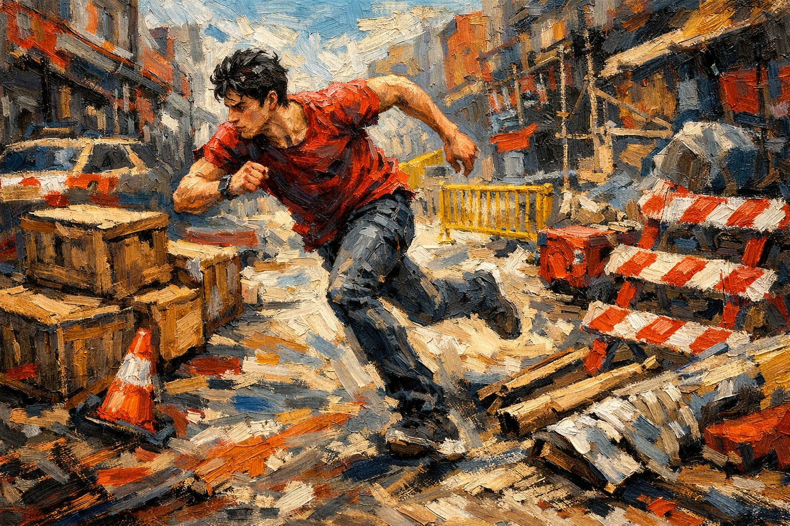 Cuando corras, mira hacia adelante.